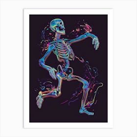 Skeleton Running Art Print