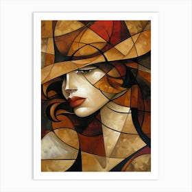 Abstract Of A Woman In A Hat Art Print