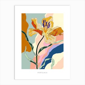 Colourful Flower Illustration Poster Portulaca 2 Art Print