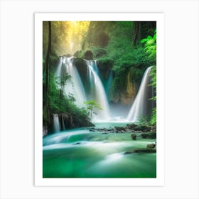 Erawan Falls, Thailand Realistic Photograph  (2) Art Print