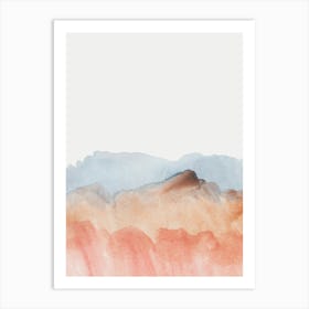 Watercolor Of Mountains Art Print