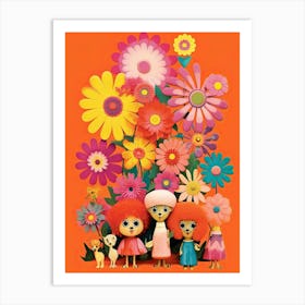 Flower Power Kitsch 7 Art Print