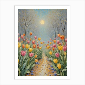 Tulips And Glitter Art Print