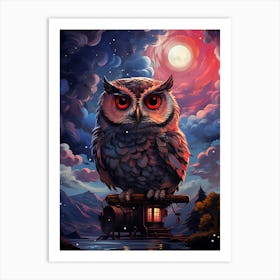 Owl In The Night Art Print