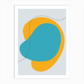 Mita Teal Bold Abstract Art Print