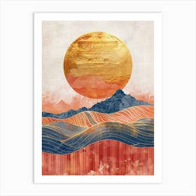 Sunset Over The Mountains Art Print