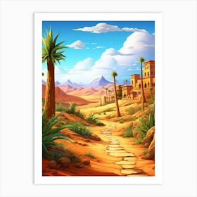 Sahara Desert Cartoon 3 Art Print