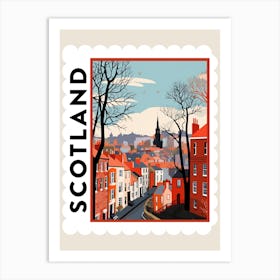 Retro Winter Stamp Poster Edinburgh Scotland 1 Art Print