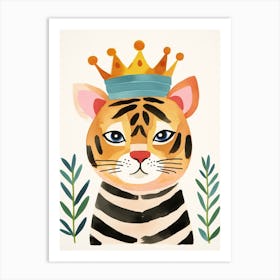 Little Bengal Tiger 2 Wearing A Crown Art Print