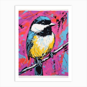 Andy Warhol Style Bird Carolina Chickadee 4 Art Print