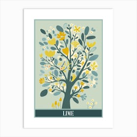 Lime Tree Flat Illustration 2 Poster Art Print