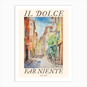 Il Dolce Far Niente Forli, Italy Watercolour Streets 3 Poster Art Print