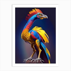 Oviraptor Philoceratops 1 Primary Colours Dinosaur Art Print