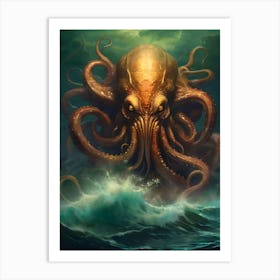 Ancient Octopus Rises Art Print