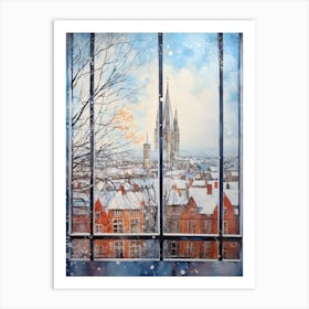 Winter Cityscape Cologne France Art Print