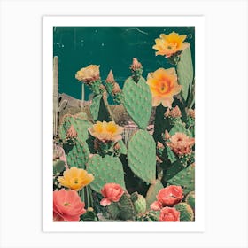 Kitsch Cactus Collage 4 Art Print