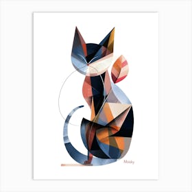 Abstract Cat, Minimalism, Cubism Art Print