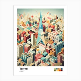 Tokyo, Japan, Geometric Illustration 4 Poster Art Print