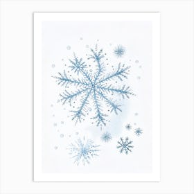 Frozen, Snowflakes, Pencil Illustration 1 Art Print