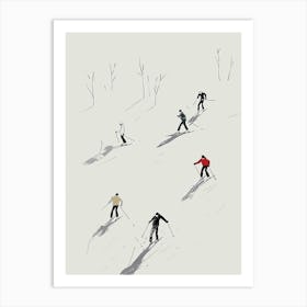 Skiing Print Minimalist Prints Skier Artwork Ski Wall Art Vintage Winter Sports Art Art Print