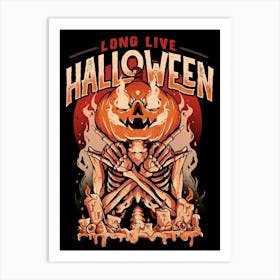 Long Live Halloween - Evil Pumpkin Skull Gift Art Print