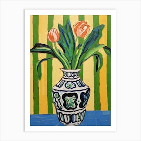 Flowers In A Vase Still Life Painting Tulips 18 Art Print