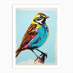 Andy Warhol Style Bird Lark 1 Art Print