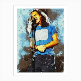 Smudge Of Portrait Eddie Vedder Pearl Jam Band Art Print