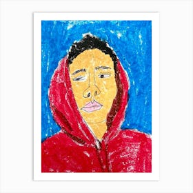 Red Hoodie Art Print