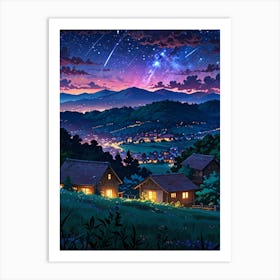 Night Sky Anime aesthetic 52 Art Print