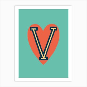 Letter V Typographic Art Print