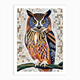 Mosaic Owl 2 Art Print