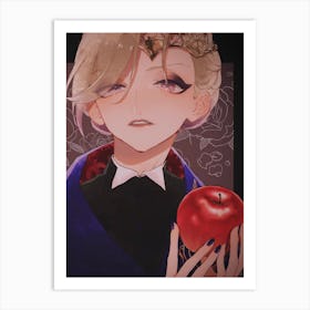 Girl Holding An Apple Art Print