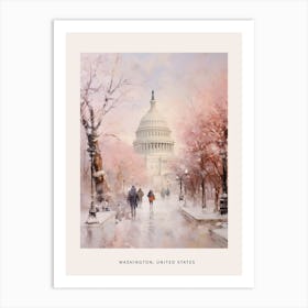 Dreamy Winter Painting Poster Washington Dc Usa 1 Art Print