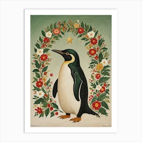 Festive Penguin 1 Art Print