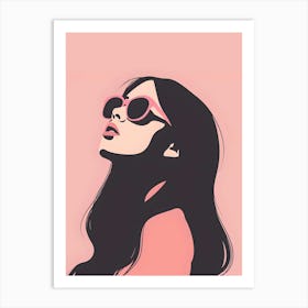 Portrait Of A Woman With Sunglasses Art Print