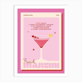 French Martini Cocktail Art Print