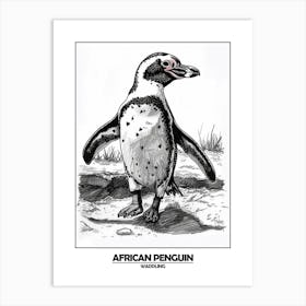 Penguin Waddling Poster 3 Art Print