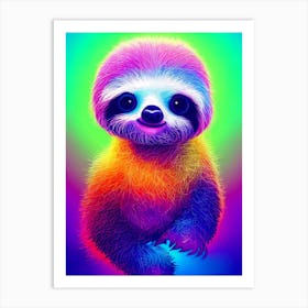 Neon Sloth Art Print