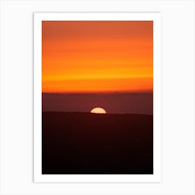 Sunset Portugal behind the mountains | Travel photography poster Art Print