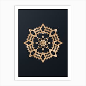 Abstract Geometric Gold Glyph on Dark Teal n.0375 Art Print
