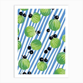 Gooseberries Fruit Summer Illustration 2 Art Print