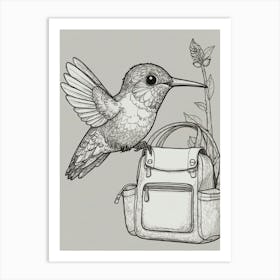 Hummingbird With Bag Art Print