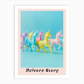 Rainbow Pastel Toy Unicorn Friends 1 Poster Art Print