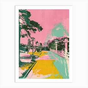 Hiroshima Retro Duotone Silkscreen 2 Art Print