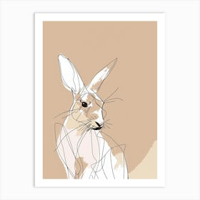 Rabbit - Boho, Line Art Art Print