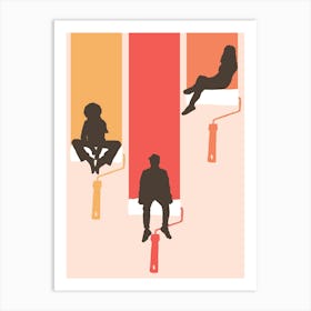 Silhouettes Of People Art Print