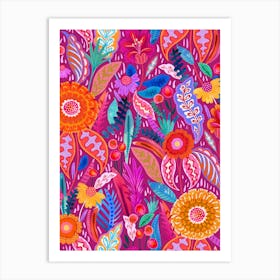 Neon Bloom - Magenta 1 Art Print
