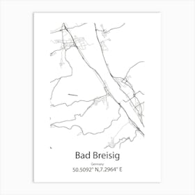 Bad Breisig,Germany Minimalist Map Art Print