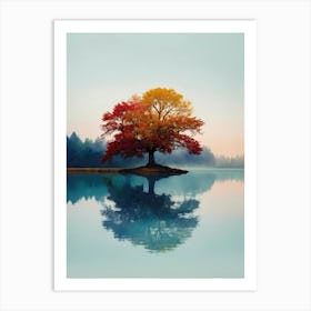 Lone Tree In A Lake 1 Art Print